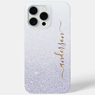 Coque iPhone 15 Pro Max Nom monogrammé pailleté élégant