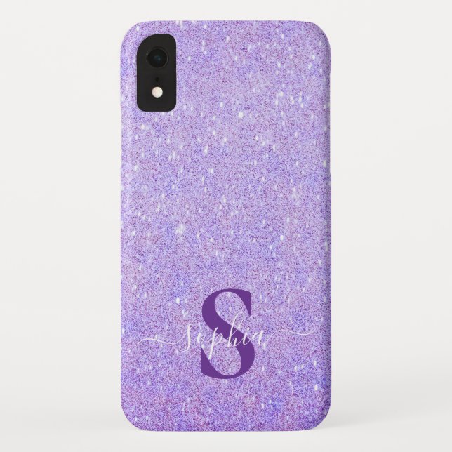 Coques Case-Mate iPhone Nom monogrammé pailleté élégant (Dos)