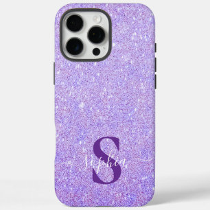 Coques iPhone 16 Pro Max Nom monogrammé pailleté élégant