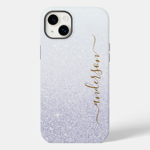 Coque Pour iPhone 14 Plus Nom monogrammé pailleté élégant