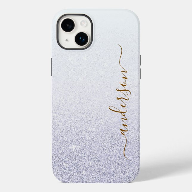Coques Case-Mate iPhone Nom monogrammé pailleté élégant (Verso)