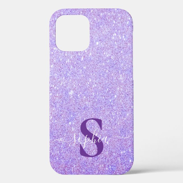 Coques Case-Mate iPhone Nom monogrammé pailleté élégant (Verso)