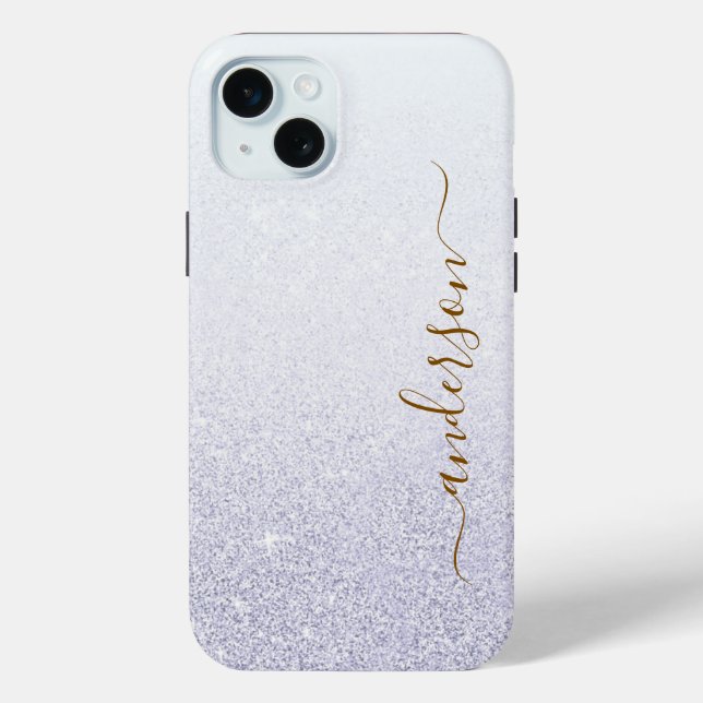 Coques Case-Mate iPhone Nom monogrammé pailleté élégant (Verso)