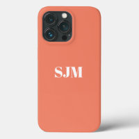 Nom monogramme personnalisé minimaliste saumon ora