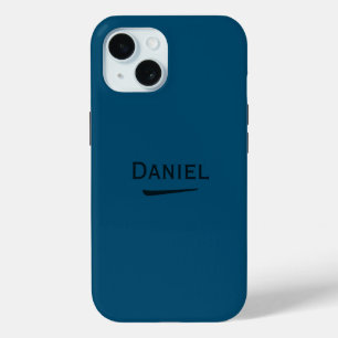 Coque Pour iPhone 15 Nom Océan bleu personnalisé