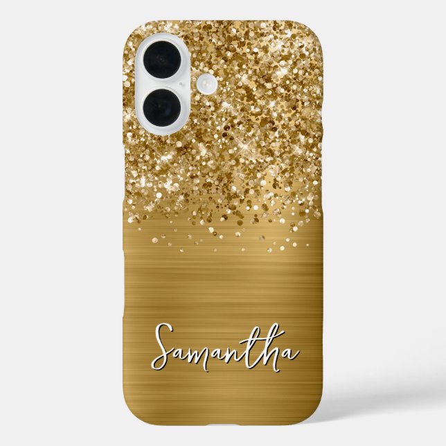 Coques Case-Mate iPhone Nom Pailleté Or Glamour (Verso)