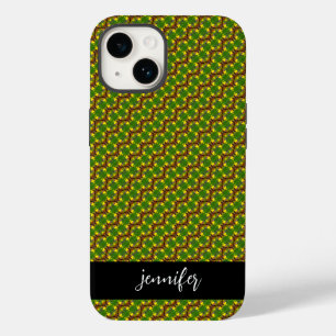 Coque Pour iPhone 14 Nom personnalisable Modèle floral coloré