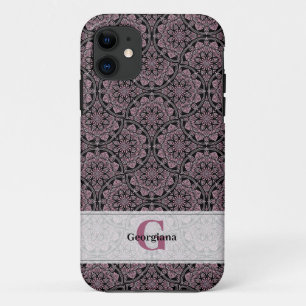 Case-Mate iPhone Case Nom personnalisé 1920s Dusky Rose Floral Fronds Ma