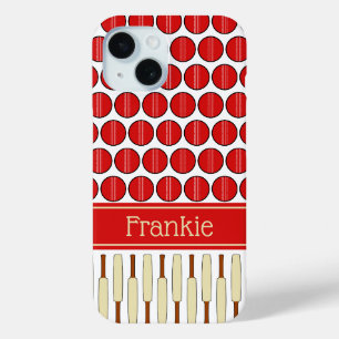 Coque Pour iPhone 15 Nom personnalisé à motifs de cricket