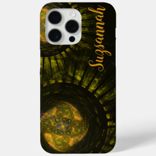 Coque iPhone 15 Pro Max Nom personnalisé Abstrait Earth Tone Spikes