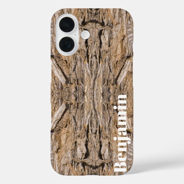 Coques Case-Mate iPhone Nom personnalisé Abstrait Juniper Bark Texture Pho (Verso)