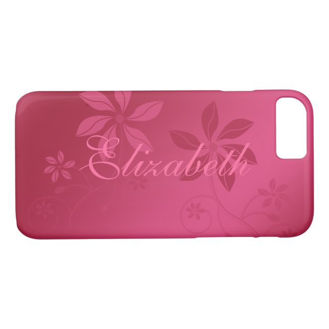Coques Case-Mate iPhone Nom personnalisé Abstrait rose chaud (Dos (Horizontal))