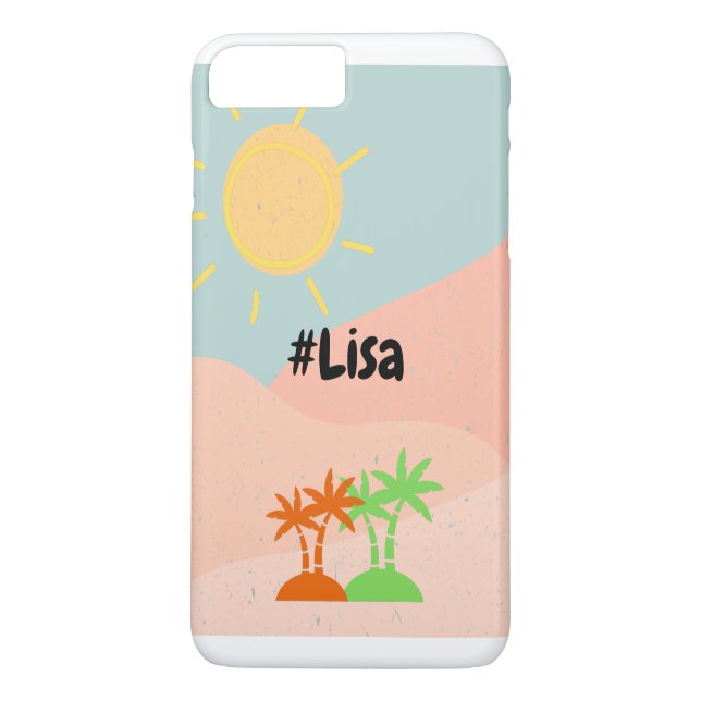 Coques Case-Mate iPhone Nom personnalisé Adorable été motif soleil bleu (Dos)