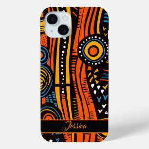 Coque iPhone 15 Mini Nom personnalisé African Print