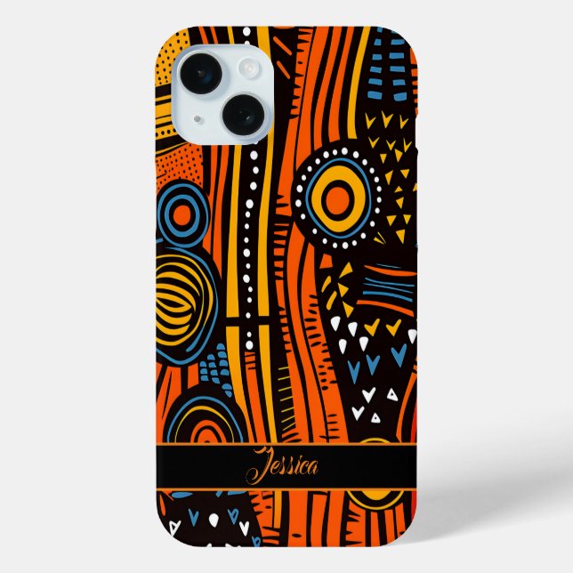 Coques Case-Mate iPhone Nom personnalisé African Print (Verso)