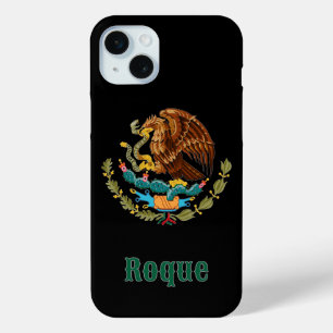 Coque iPhone 15 Mini Nom personnalisé Aigle Mexicain