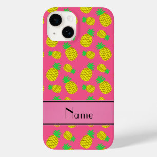 Coque Pour iPhone 14 Nom personnalisé ananas rose jaune