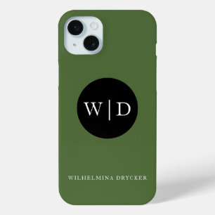 Coque iPhone 15 Mini Nom personnalisé avec monogramme