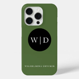 Coque iPhone 15 Pro Nom personnalisé avec monogramme