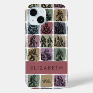 Coque Pour iPhone 15 Nom personnalisé Bigfoot vintage Art de la forêt r