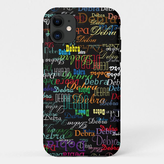 Coques Case-Mate iPhone nom personnalisé . BLACK personnalisé (Dos)