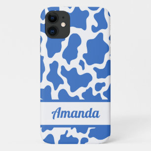 Case-Mate iPhone Case Nom personnalisé bleu Vache Motif d'impression