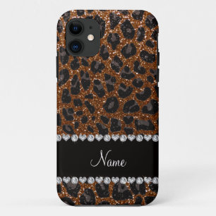 Coques Pour iPhone Nom personnalisé chocolat parties scintillant brun