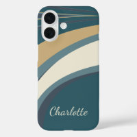 Nom personnalisé Courbes Abstraites Turquoises Bei