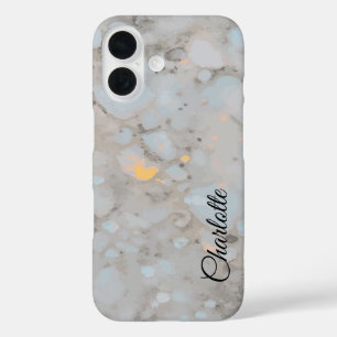 Coques iPhone 16 Nom personnalisé Crystal blanc