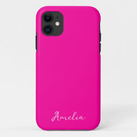 Nom personnalisé de couleur solide rose néon