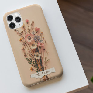 Coques iPhone 16 Nom personnalisé de Fleurs sauvages habillés avec