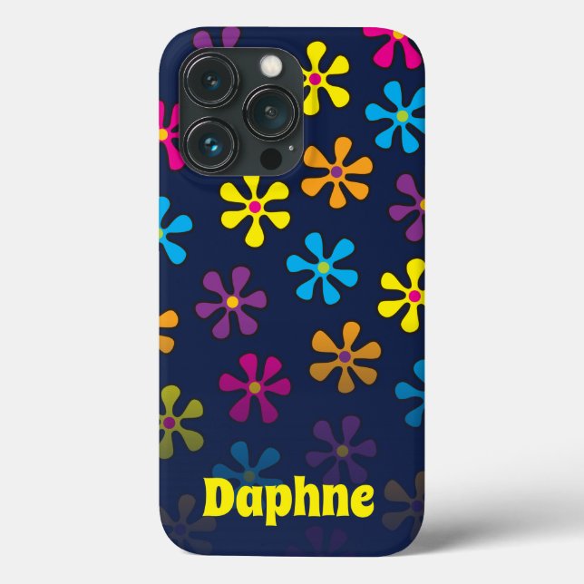 Coques Case-Mate iPhone Nom personnalisé de la fleur Hippie super (Verso)