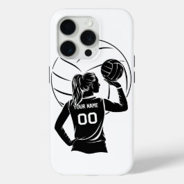 Coque iPhone 15 Pro Nom personnalisé du joueur de volley-ball personna