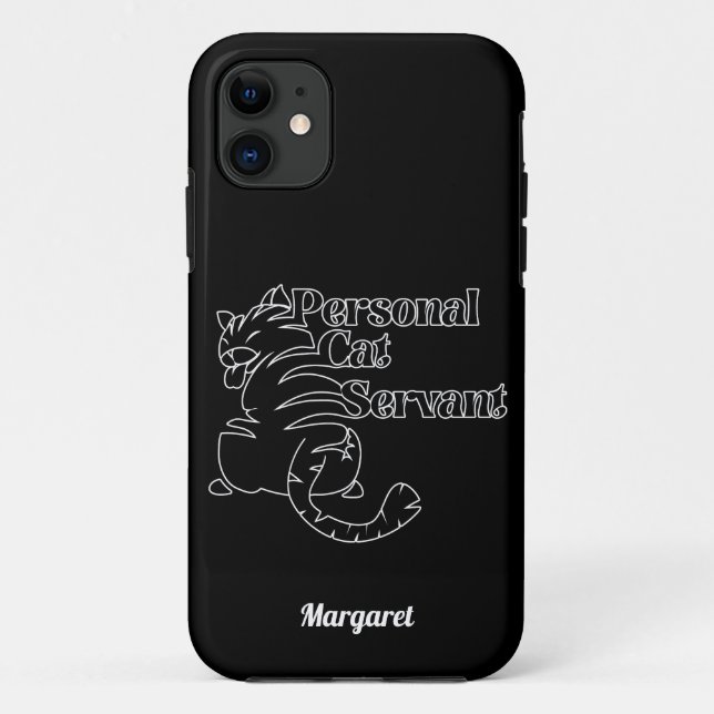 Coques Case-Mate iPhone Nom personnalisé du serviteur de chat personnel (Dos)