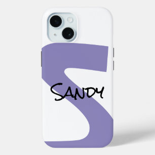 Coque Pour iPhone 15 Nom personnalisé écriture manuscrite violette mini