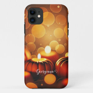 Case-Mate iPhone Case Nom personnalisé Effet Bokeh automatique Citrouill