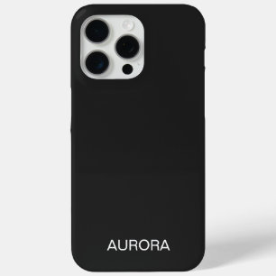 Coque iPhone 15 Pro Max Nom personnalisé Elegant Jet Black -