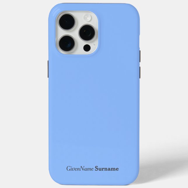 Coques Case-Mate iPhone Nom personnalisé Élégant Simple Pastel Blue Grey (Verso)