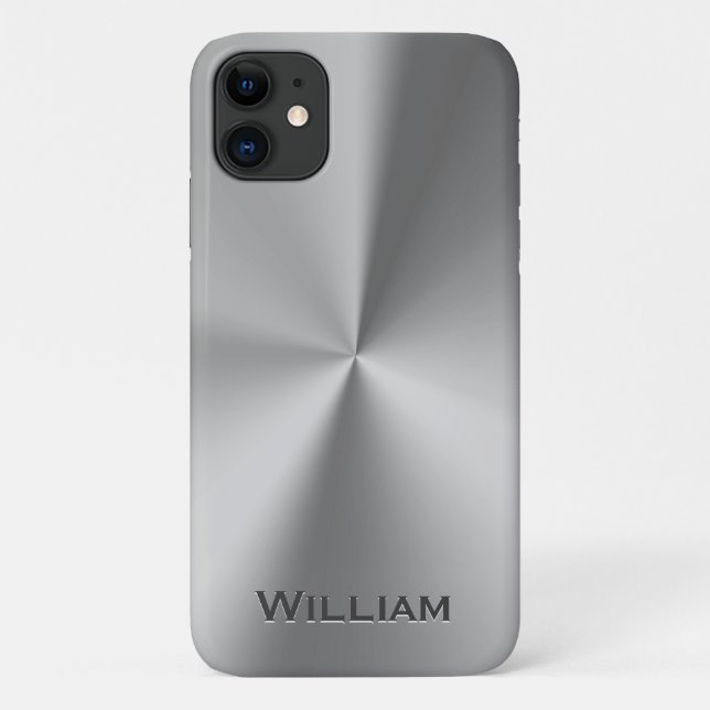 Coques Case-Mate iPhone Nom personnalisé en métal brossé (Dos)