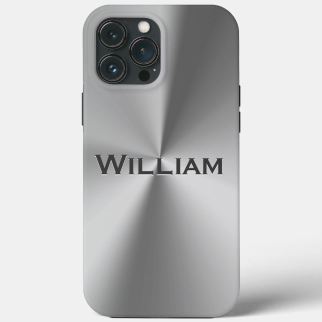 Coques Case-Mate iPhone Nom personnalisé en métal brossé  (Verso)