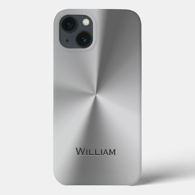 Coques Case-Mate iPhone Nom personnalisé en métal brossé  (Verso)