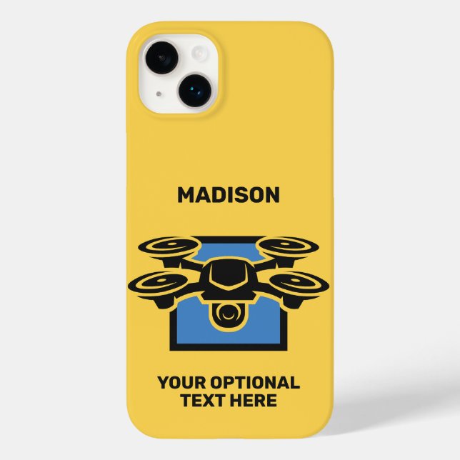Coques Case-Mate iPhone Nom personnalisé et drone de texte (Verso)