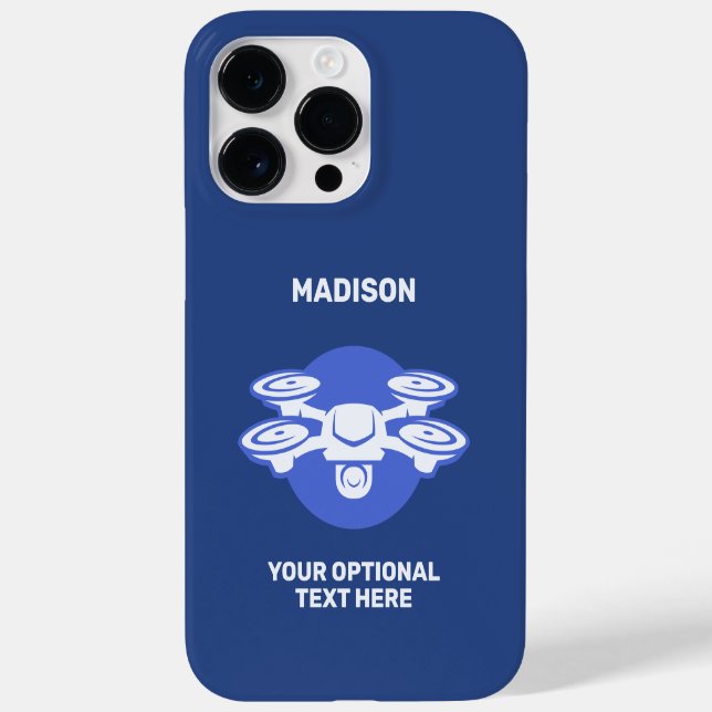 Coques Case-Mate iPhone Nom personnalisé et drone de texte (Verso)