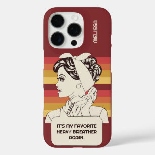 Coques iPhone 16 Pro Nom personnalisé et texte rétro femme