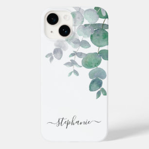 Coque Pour iPhone 14 Nom personnalisé Eucalyptus botanique