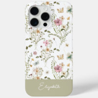 Nom personnalisé fleur sauvage Floral