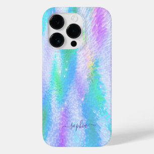 Coque Pour iPhone 14 Pro Nom personnalisé Holographique