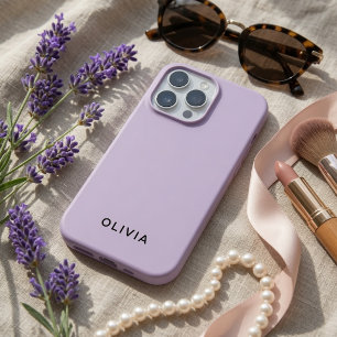 Coques iPhone 16 Pro Nom personnalisé lavande pastel