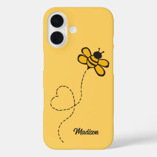 Coques iPhone 16 Nom personnalisé Love Bee