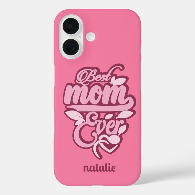 Coques Case-Mate iPhone Nom personnalisé "Meilleure maman jamais" (Verso)